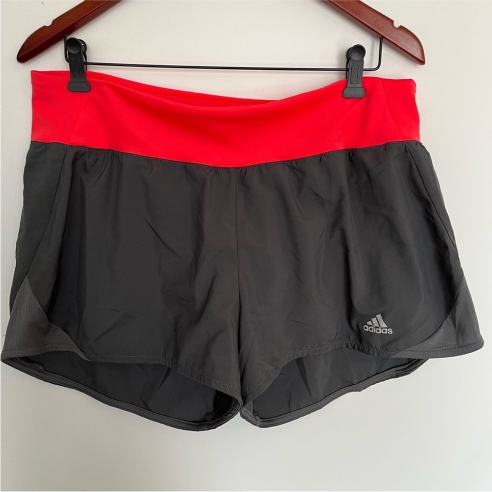 Adidas Women's Athletic Shorts in Gray and Flash Pink Size XL